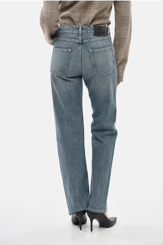 Jeans Linear Cut con Bottone logato 21cm