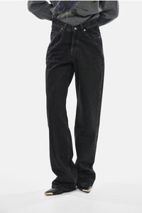 Straight-Fit High-Waist Jeans 23cm