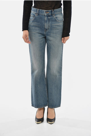Straight-Leg Jeans with Logo Patch 24cm
