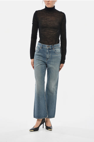 Straight-Leg Jeans with Logo Patch 24cm