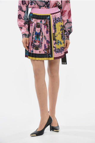 COUTURE Ausgestellter Plissee-Rock mit Blumenmuster