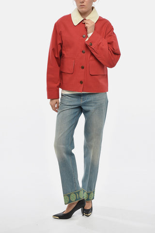 Baumwolljacke TRAVEL Mit Rippvelourskragen