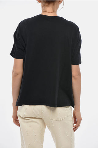 Cotton Crewneck T-Shirt with Front Print