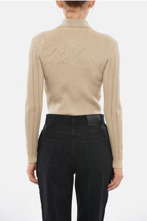 Ribbed Cropped-Fit Cardigan With Jewel Buttons