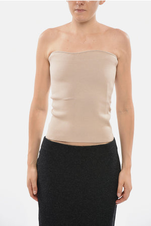 Unifarbenes Trägerloses Stricktop