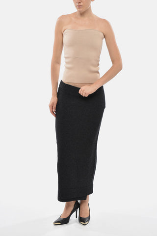 Solid-Color Strapless Knit Top