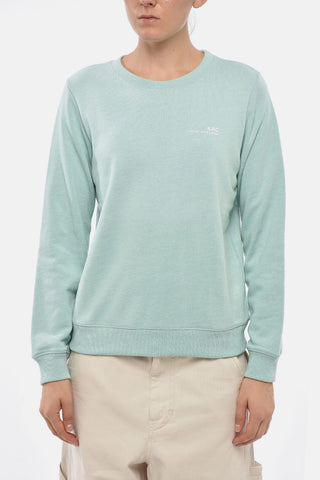 Rundhals-Sweatshirt aus gebürstetem Baumwollmix mit Logodruck