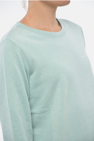 Rundhals-Sweatshirt aus gebürstetem Baumwollmix mit Logodruck