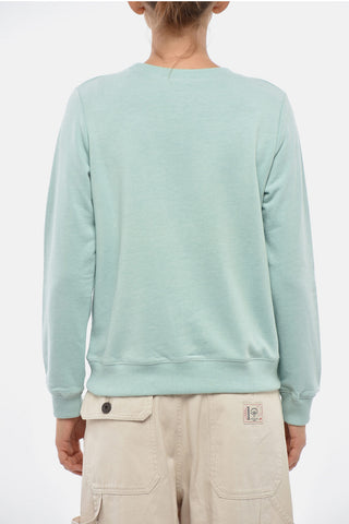 Rundhals-Sweatshirt aus gebürstetem Baumwollmix mit Logodruck