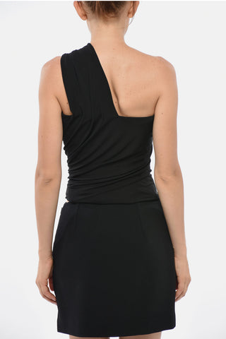 Drapiertes Ein-Schulter-Bustier-Top