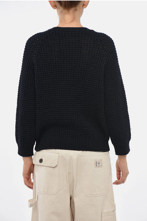 Solid Cotton Crewneck Top