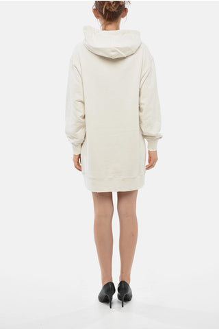 Vestito in Felpa con Mezza Zip e Cappuccio