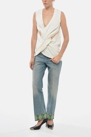 Cross-Over Top with Cut-Out Details