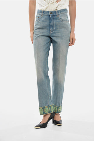 Regular-Fit Jeans with 26 cm Ankle Embroidery