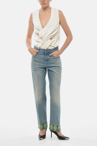 Regular-Fit Jeans with 26 cm Ankle Embroidery