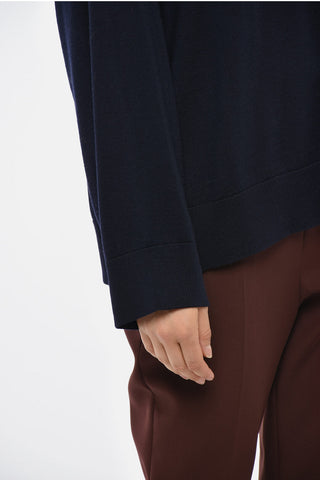 Pullover in Lana a Collo Alto con Monogram Ricamato