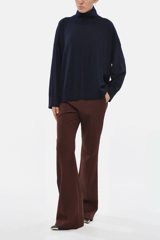 Pullover in Lana a Collo Alto con Monogram Ricamato