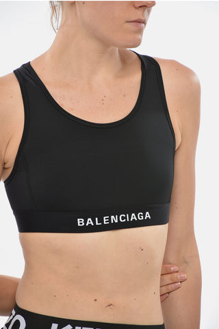 ACTIVEWEAR Cropped-Top aus Stretchstoff mit Logoband