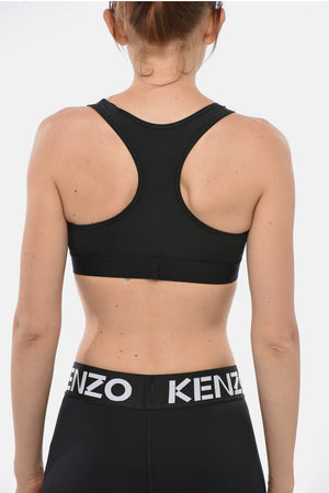 ACTIVEWEAR Stretch Fabric Crop Top With Logo Band
