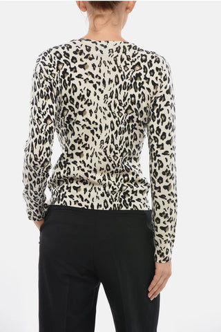 Cardigan Aus Schurwolle Und Kaschmir Mit Animalier-Muster
