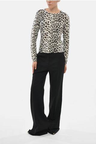 Cardigan Aus Schurwolle Und Kaschmir Mit Animalier-Muster