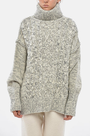 SPORTMAX Rollkragenpullover GIOCHI aus Wolle mit Zopfstrick