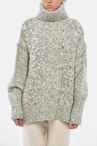 SPORTMAX Maglia a Collo Alto GIOCHI in Lana a Trecce