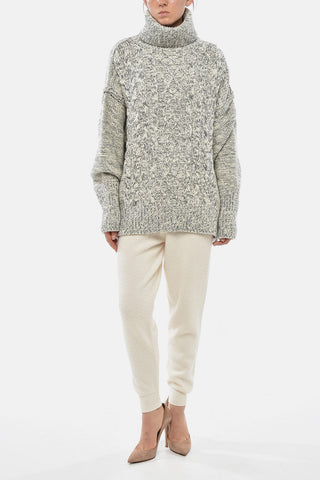 SPORTMAX Maglia a Collo Alto GIOCHI in Lana a Trecce
