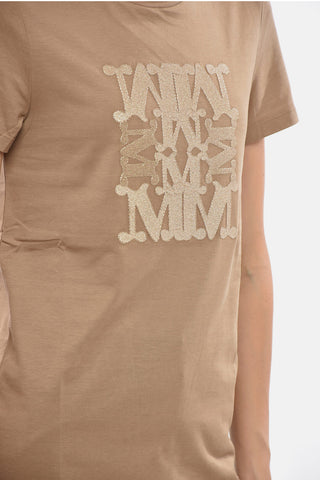 T-Shirt Girocollo TAVERNA in Jersey di Cotone con Monogram in Lurex