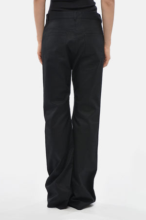 Pantaloni 5 Tasche in Tinta Unita a Gamba Svasata