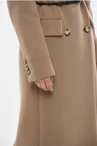 SPORTMAX 맥시 더블브레스트 순모 코트 GHIA 허리끈