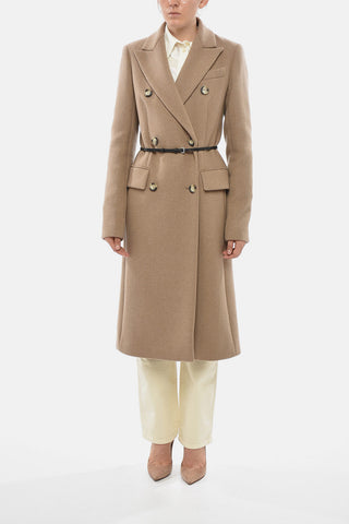 SPORTMAX 맥시 더블브레스트 순모 코트 GHIA 허리끈