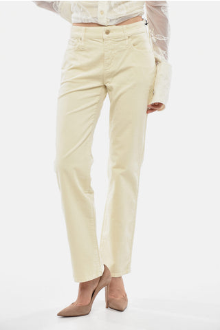 Pantaloni a 5 Tasche CALLIE In Velour a Coste e a Vita Regolare