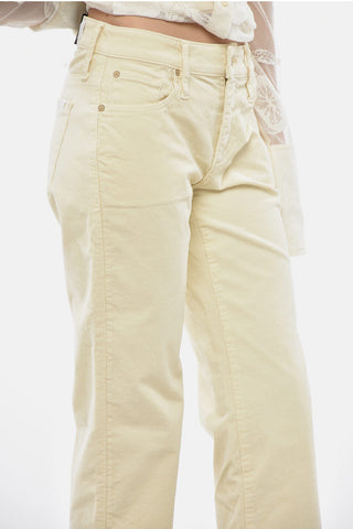 Pantaloni a 5 Tasche CALLIE In Velour a Coste e a Vita Regolare