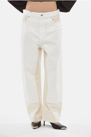 SPORTMAX Pantaloni 5 Tasche ZENICA in Cotone Leggero Bicolore 