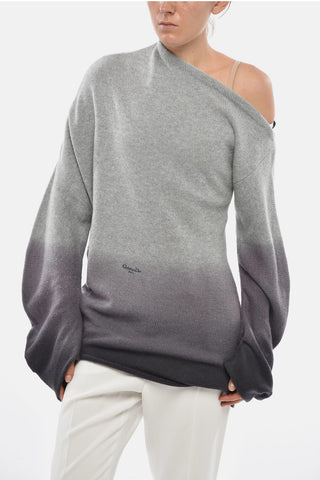 Maglia Asimmetrica in Cashmere Effetto Degradè