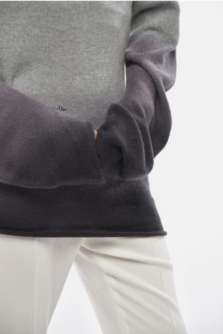 Maglia Asimmetrica in Cashmere Effetto Degradè