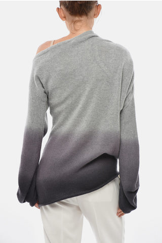 Maglia Asimmetrica in Cashmere Effetto Degradè