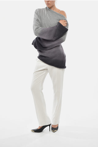 Maglia Asimmetrica in Cashmere Effetto Degradè
