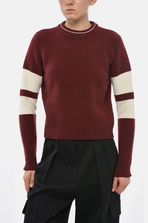 Maglia Girocollo DANI in Misto Lana con Dettaglio Ricamato