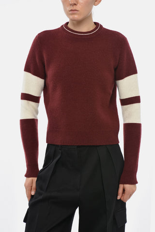 Maglia Girocollo DANI in Misto Lana con Dettaglio Ricamato