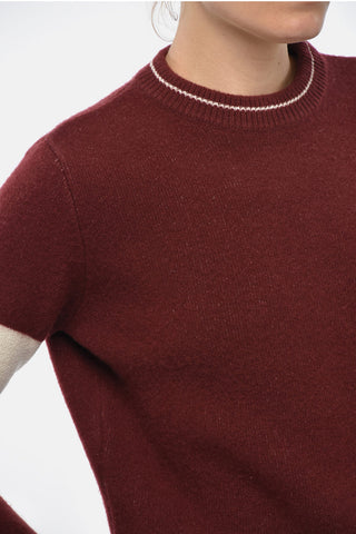 Maglia Girocollo DANI in Misto Lana con Dettaglio Ricamato