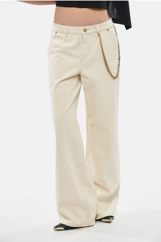 MICHAEL Light Wash Jeans with Gold-Effect Chain 27cm