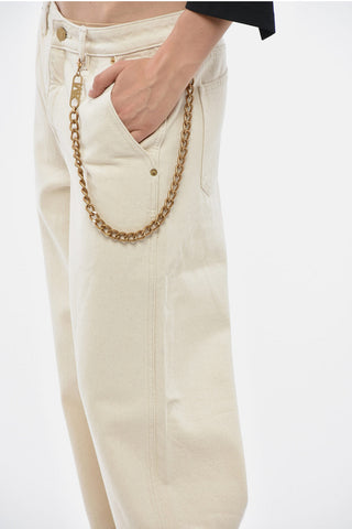 MICHAEL Light Wash Jeans with Gold-Effect Chain 27cm