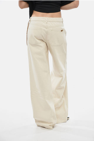 MICHAEL Light Wash Jeans with Gold-Effect Chain 27cm