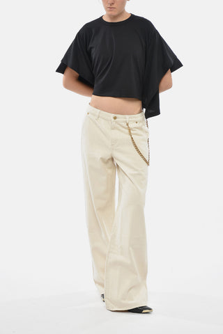 MICHAEL Light Wash Jeans with Gold-Effect Chain 27cm