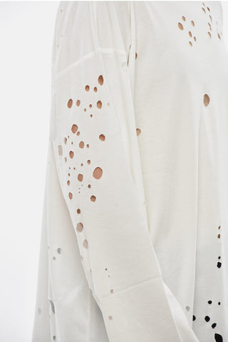 SPORTMAX Crewneck T-shirt NEVADA Long-Sleeve Distressed Effect