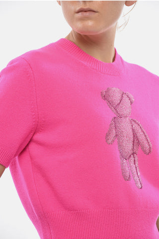 Kurzarm-Rundhalstop mit Strassdetails