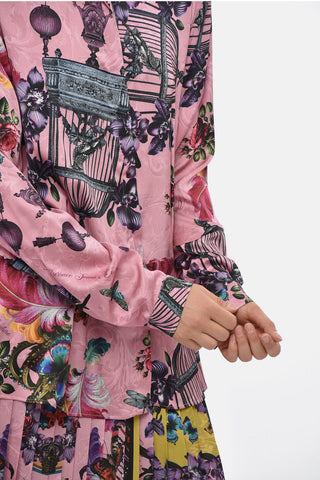 COUTURE Oversize-Bluse mit Blumenmuster