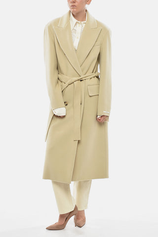SPORTMAX Maxi Zweireihiger Wollmantel TRESA Mit Schildpattknöpfen